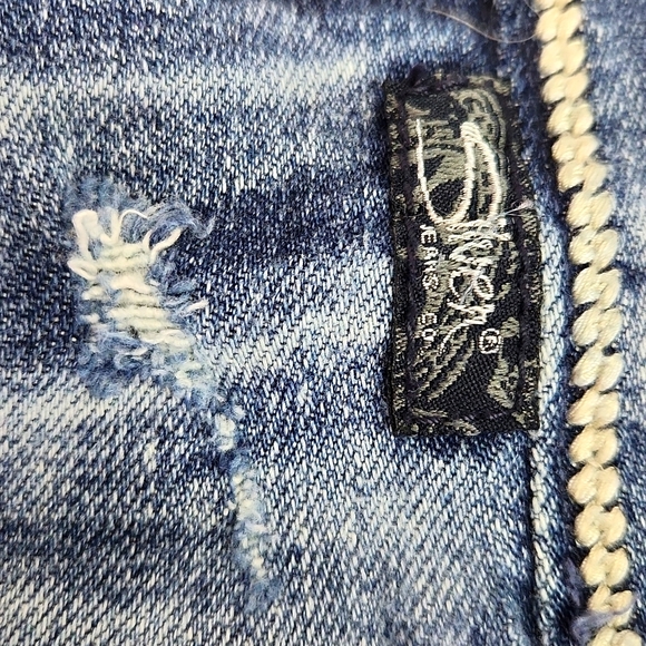 SILVER JEANS Francy Distressed Denim Mid Mini Skirt (W31) - Picture 6 of 13